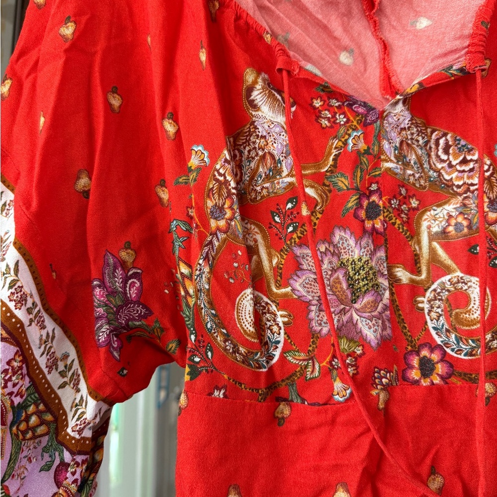 Farm Rio Red Printed Dress - Picture 2 of 7
